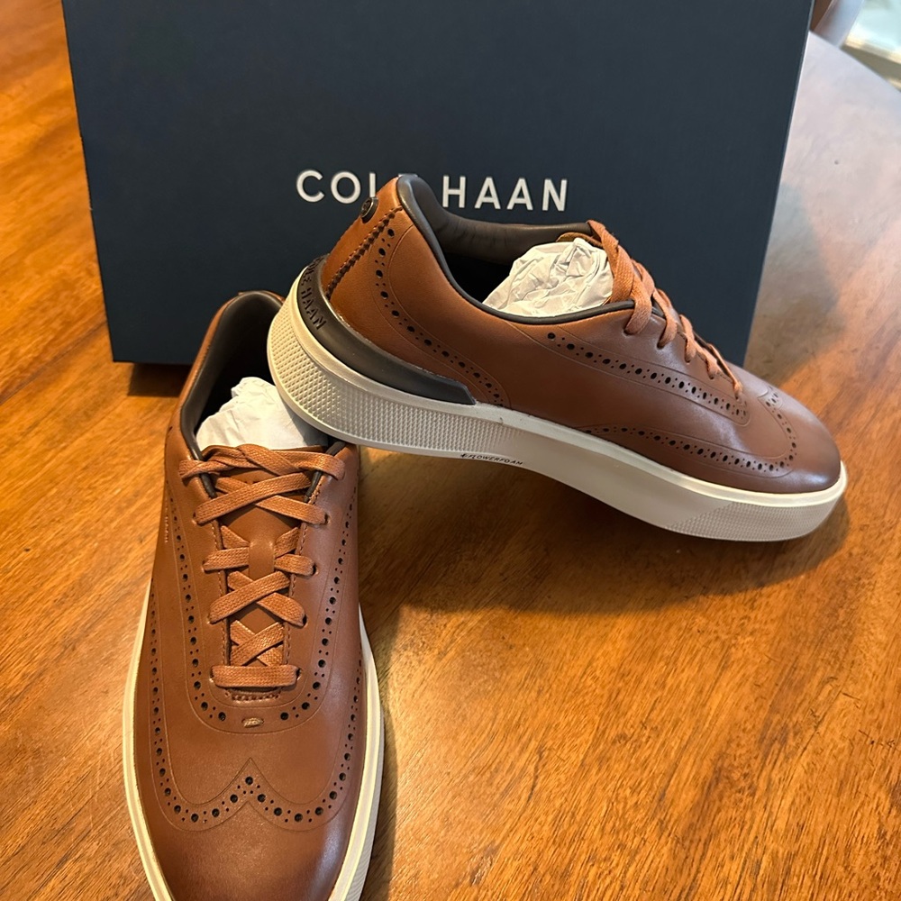 Cole Haan Men's British Tan Leather Sneakers. Size 7.5